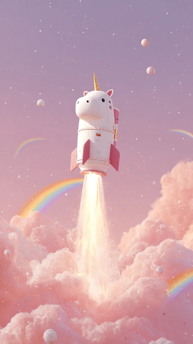 Unicorn Rocket Blastoff Rainbow Dream