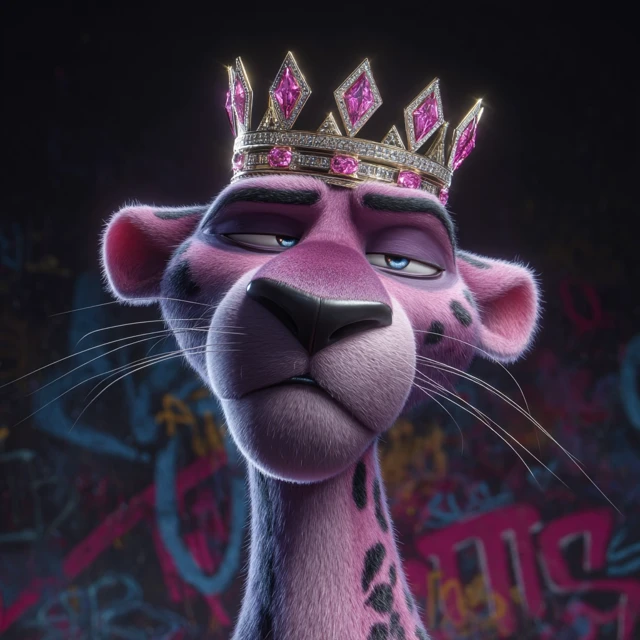 Pink Panther King Cool 3D Render