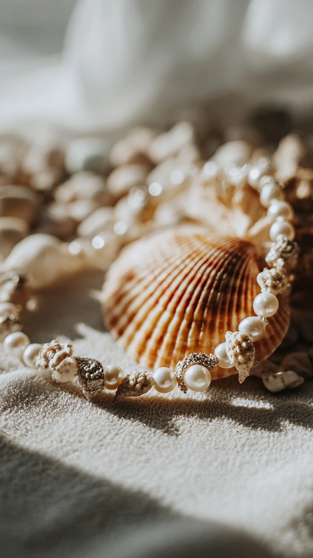 Handmade Pearl Seashell Necklace Coastal Elegance
