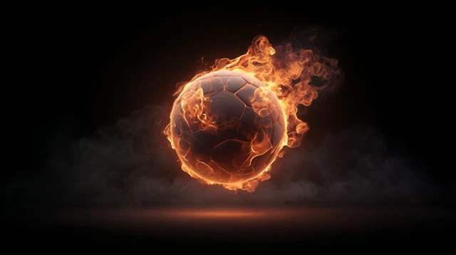 Fiery Soccer Ball Illustration Art