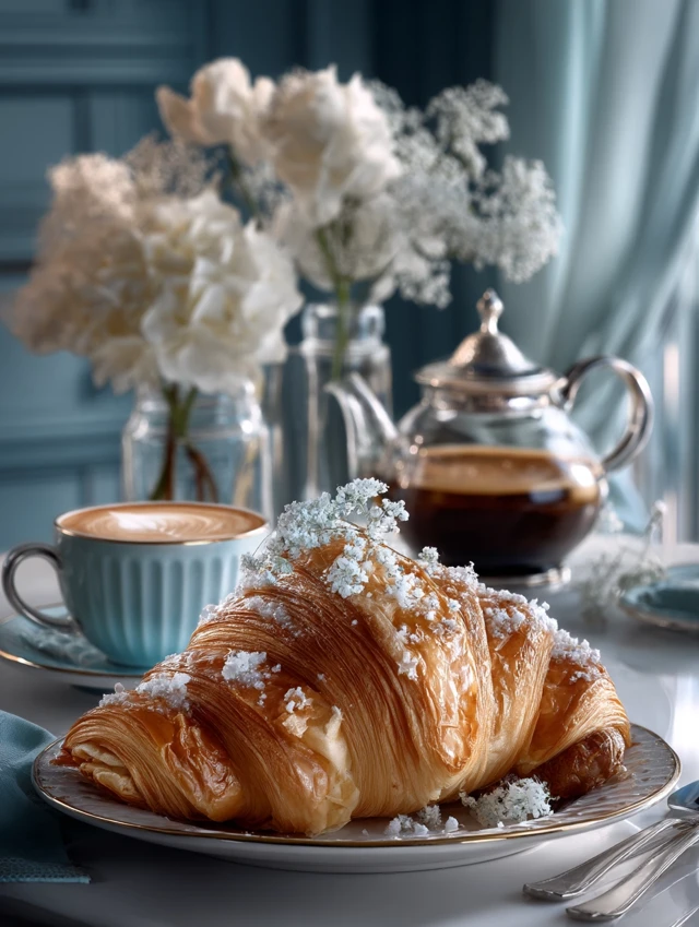 French Breakfast Croissant Coffee Pot French Country