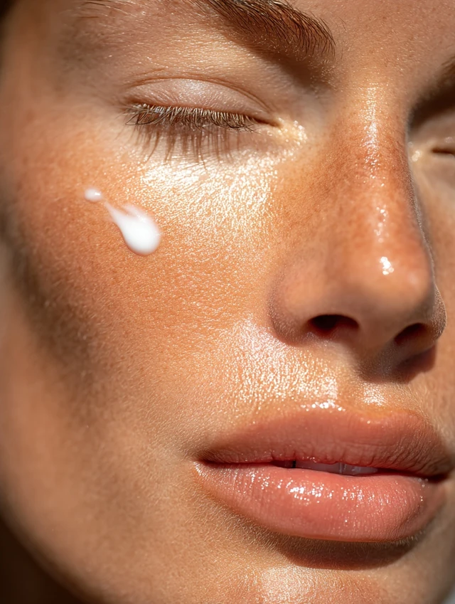 Beautiful Woman Face Close Up Natural Makeup Skin