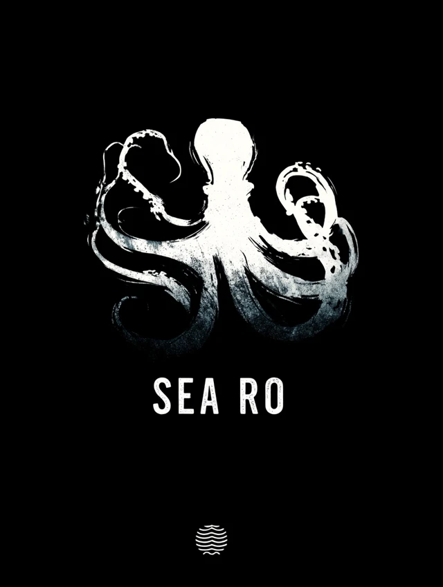 SEA RO Logo Design Octopus Stencil Art