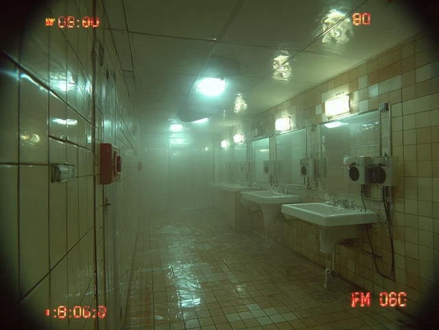 Surreal Retro Bathroom: Liminal Space