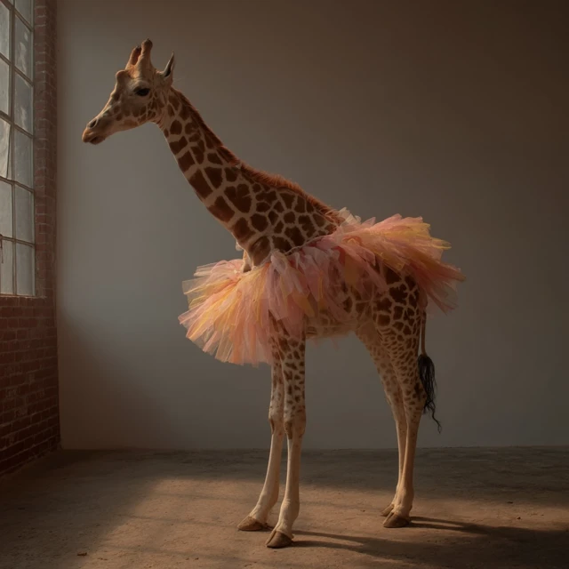 Giraffe in a Tutu Funny Animal Photography