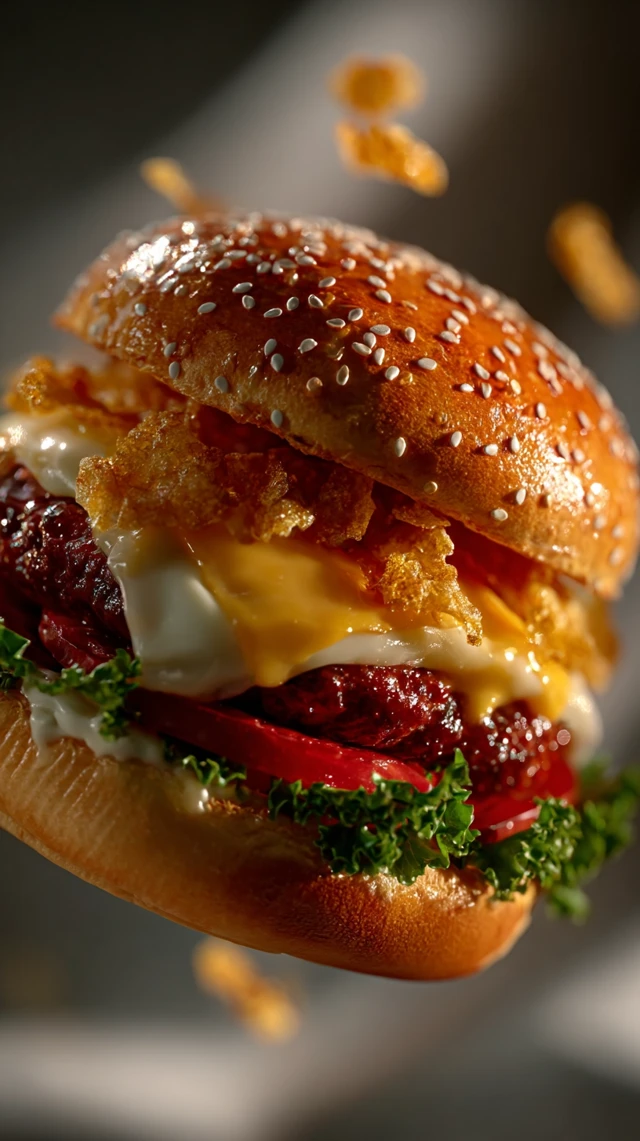 Juicy Burger with Dynamic Perspective