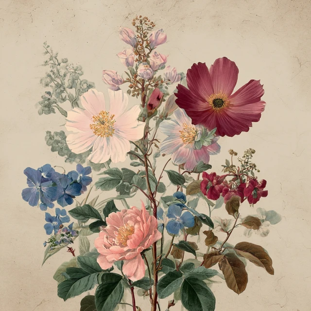 Vintage Botanical Flower Illustrations