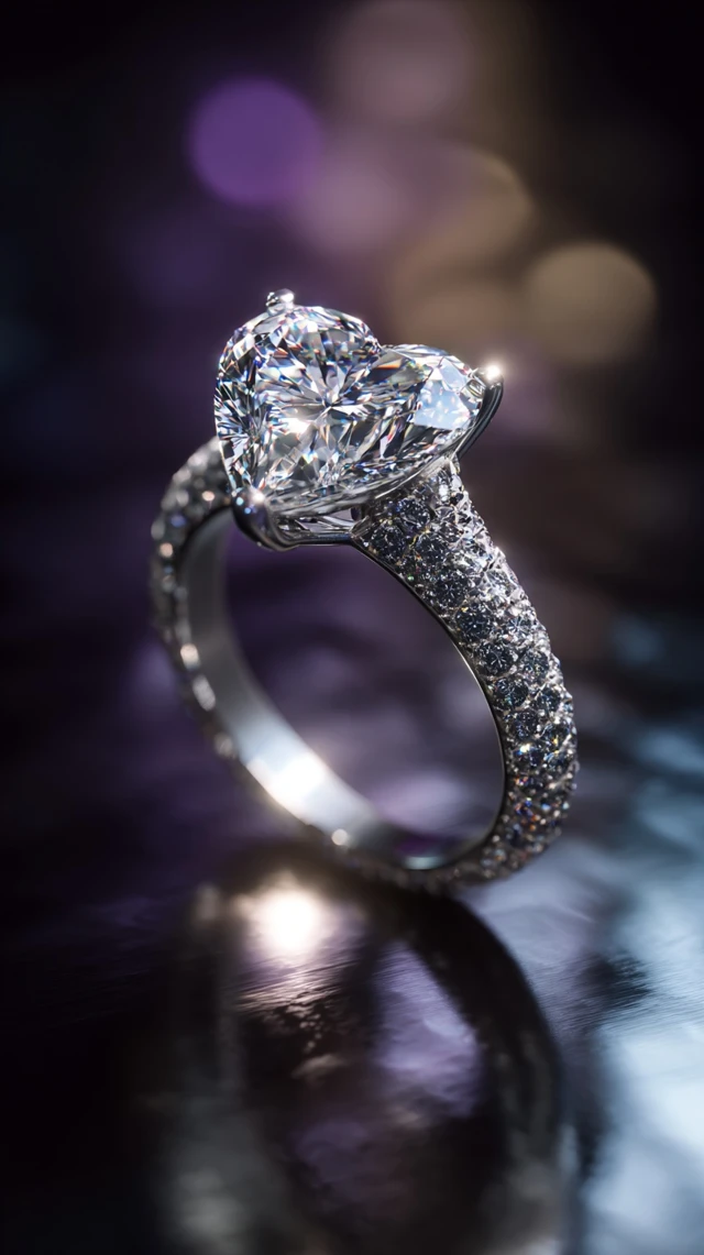 Heart Diamond Ring Luxury Jewelry Photography