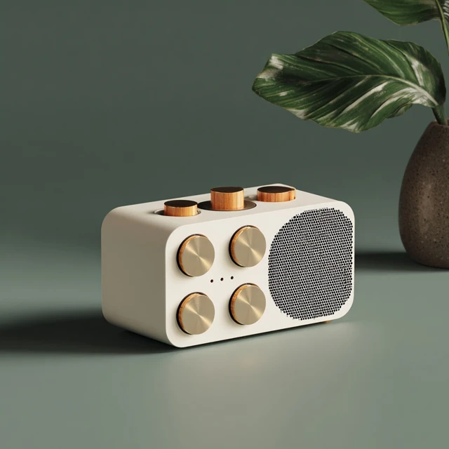Modern Audio Speaker with Large Control Knobs