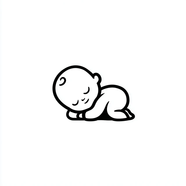 Sleeping Baby Simple Line Drawing Logo
