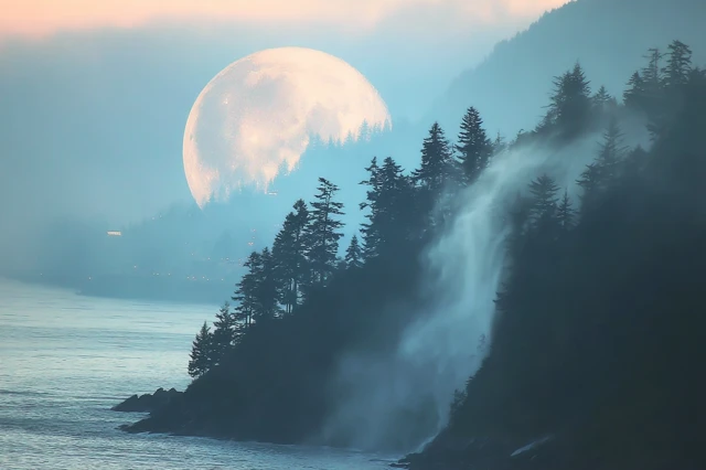 Pacific Northwest Landscape Twilight Scene