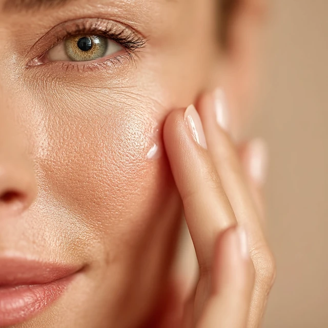 Skincare Routine Close Up Applying Face Cream
