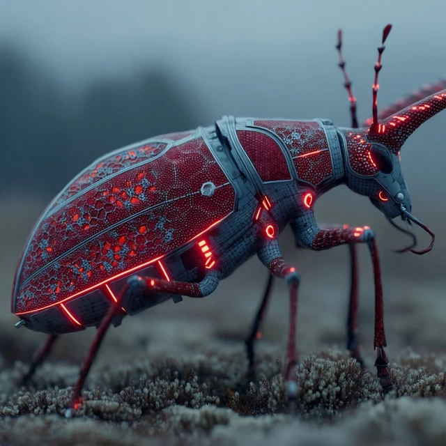 Cyberpunk Alien Insect in Nature