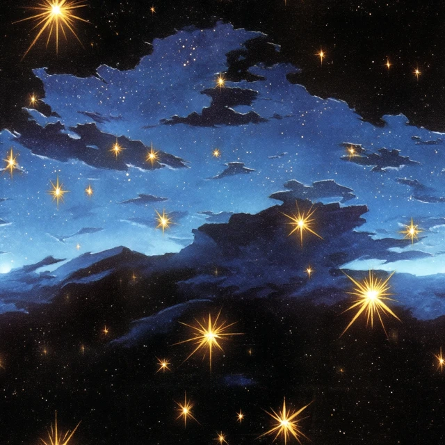 Night Sky Science Fiction Painting Stars Delight