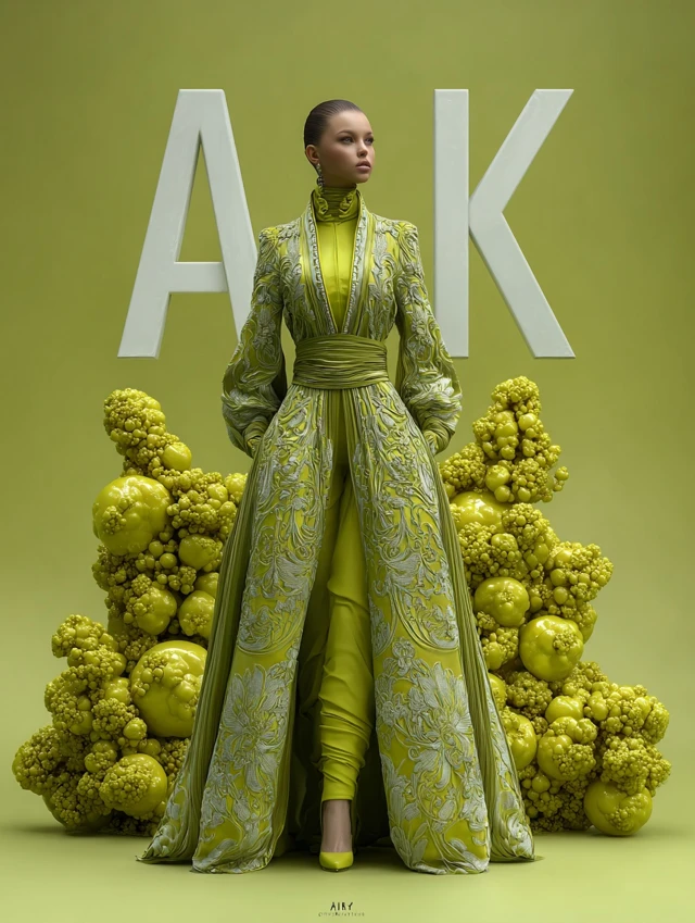 Yohji Yamamoto Inspired High Fashion Dress 3D Render