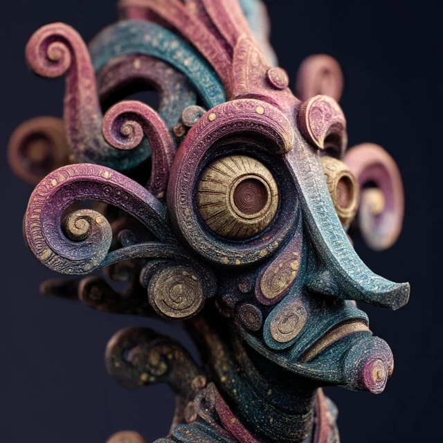 Trippy Cartoon Sculpture Abstract Art