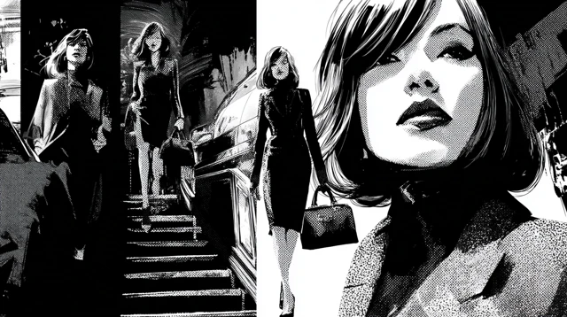 Glamorous Woman Comic Collage Mystery and Power
