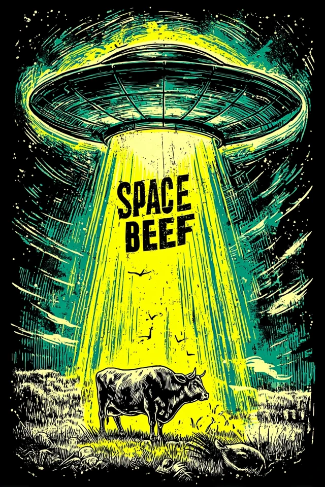 Space Beef: Retro Sci-Fi Comic Cover