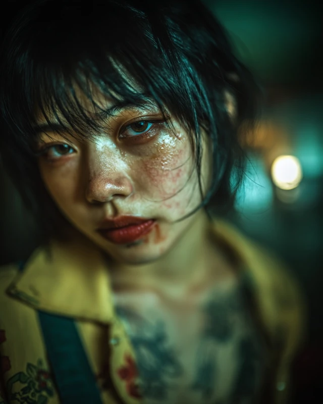 Cyberpunk Tribal Warrior Portrait Hyperrealistic