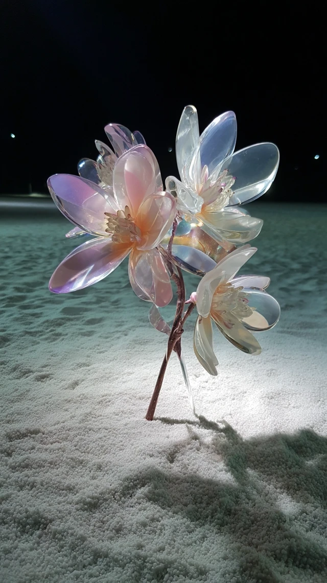 3D Pastel Stones and Flower Balance Art