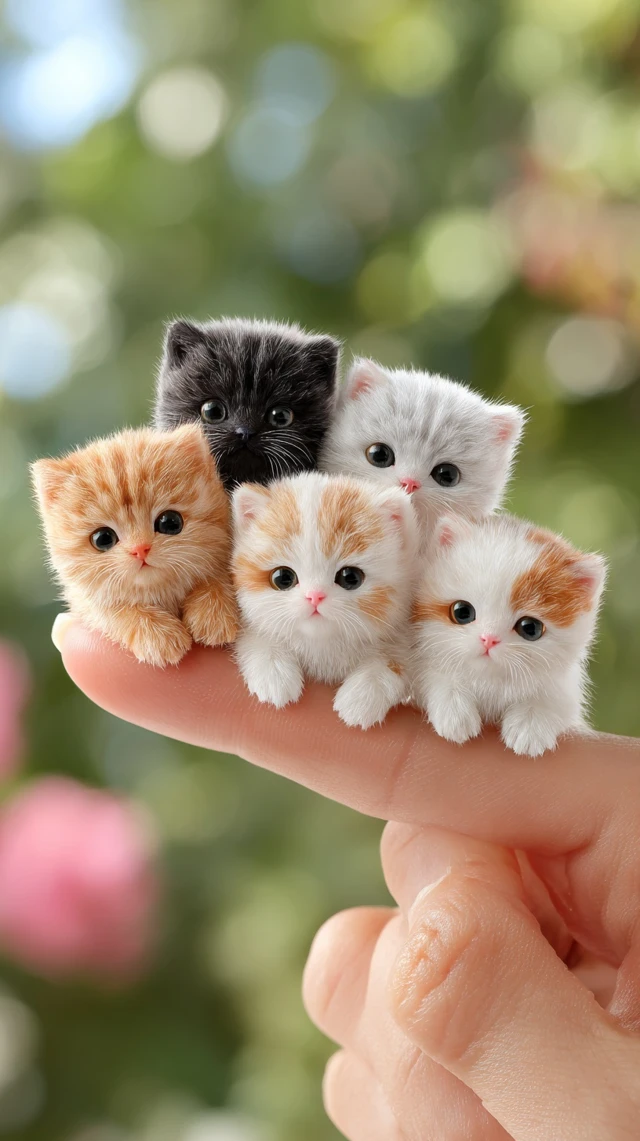 Cute Scottish Fold Kittens on a Finger Adorable Cats