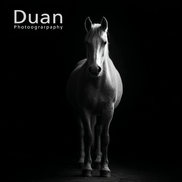 Duan Photography Black and White Horse