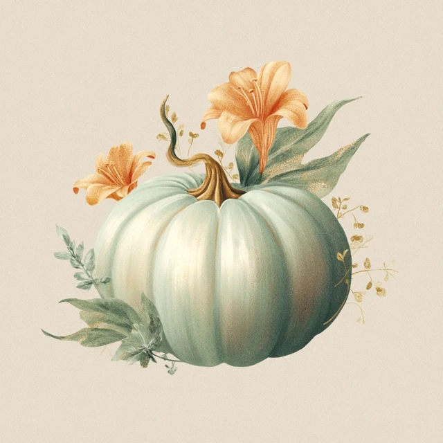 Pumpkin Illustration Vintage Autumn Art