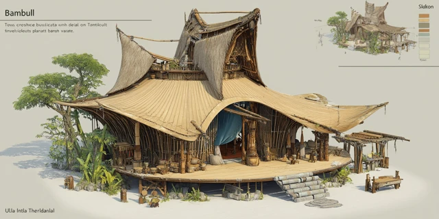 Bamboo Pavilion Design Tropical Architecture Exterior