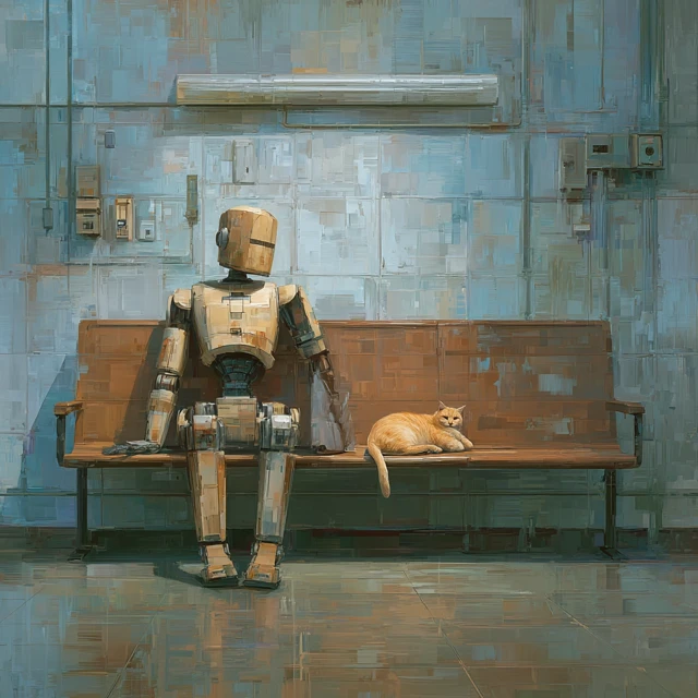 Android Waiting Room Impressionist Painting