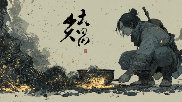 Blacksmith in Chinese Ink: Transforming Sword to Plow