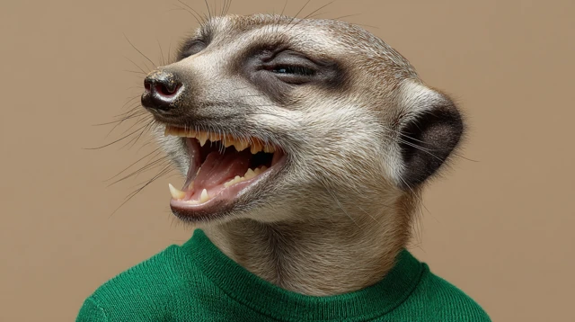 Laughing Meerkat Anthropomorphic Photo