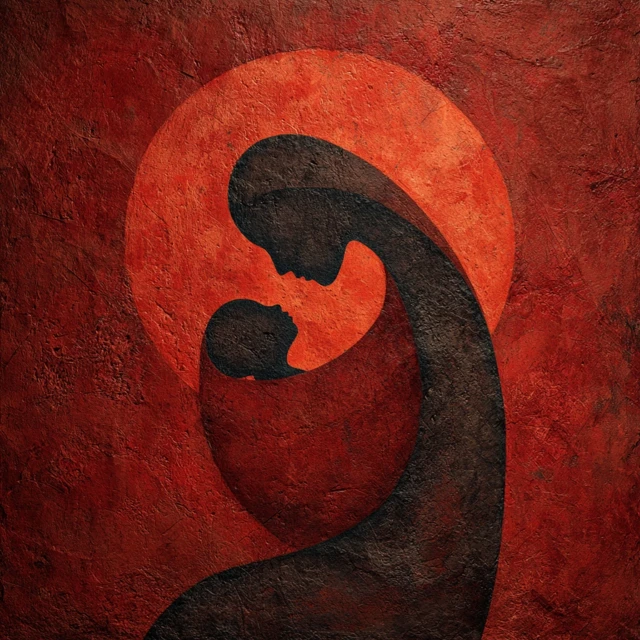 Mother and Child Abstract Art