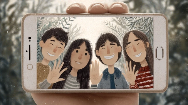 Online Community Video Chat Smiling Faces