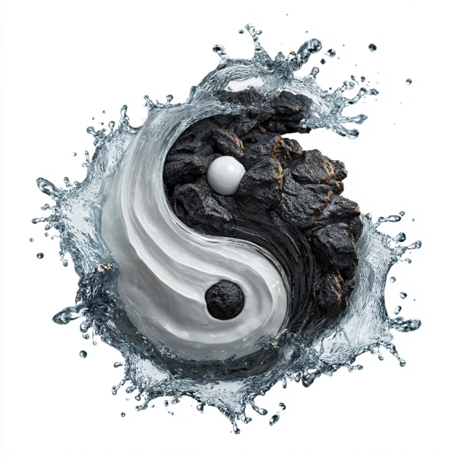 Yin Yang Symbol Water and Stone Harmony Balance