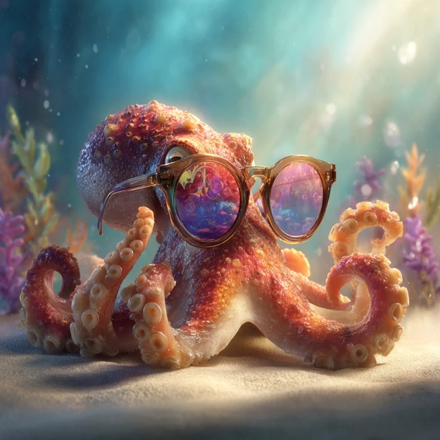 Cool Octopus in Sunglasses Ocean Illustration