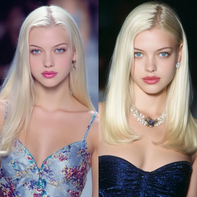90s Supermodel Platinum Blonde Beauty Runway Ready