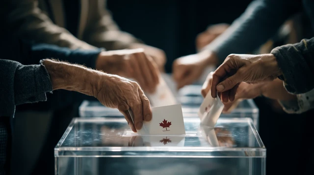 Voting Hands Casting Ballots Democracy in Canada