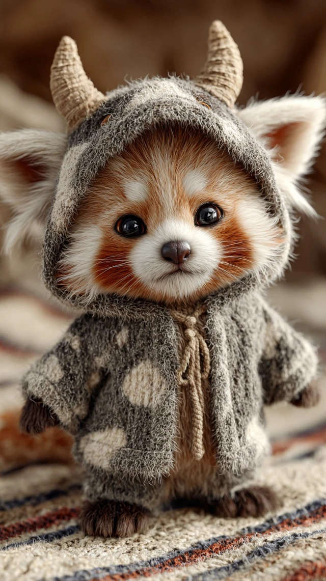Cute Red Panda LBOOX in Cow Costume