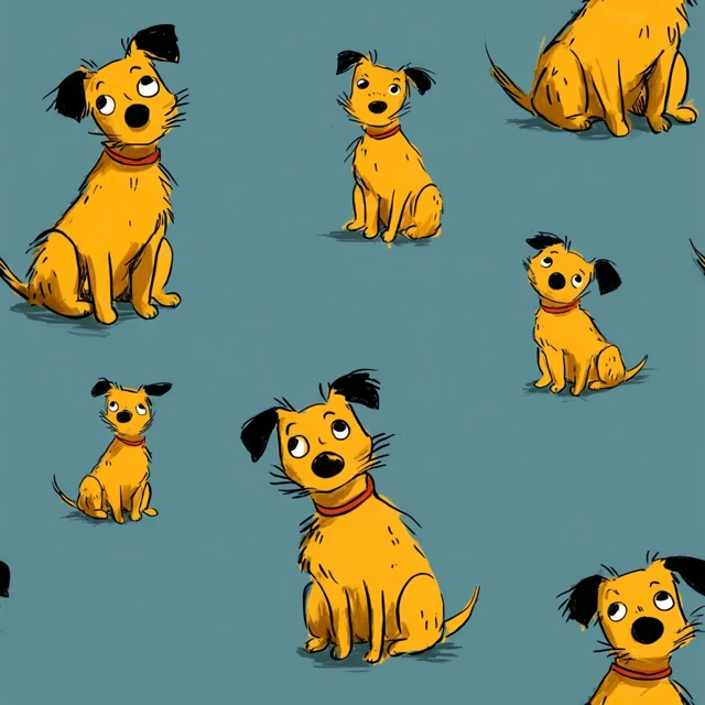 Cute Cartoon Dogs Seamless Pattern