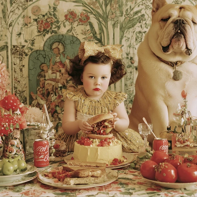 American Child Illustration in Botero Style