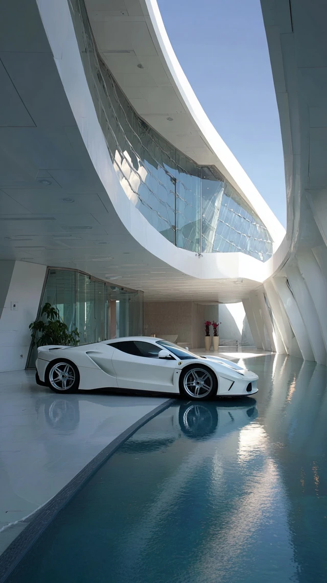 Luxury Futuristic House with Ferrari and Pool
