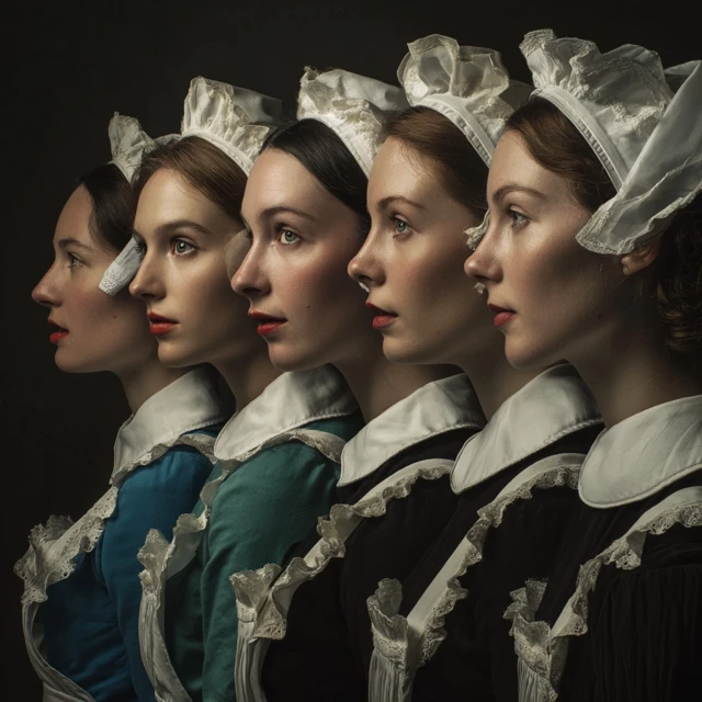 Five Maids Portrait Unique Looks
