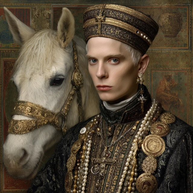Elven Royalty with a Horse Artistic Portrait