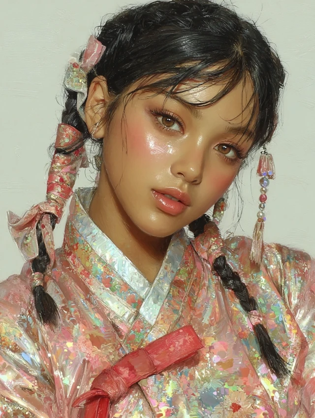 Korean Girl Portrait with Headphones