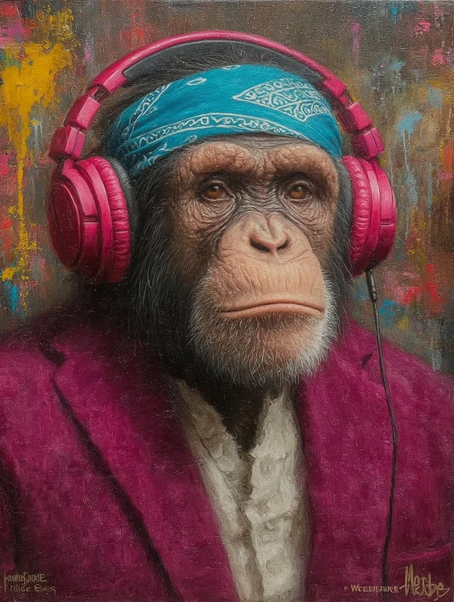 Chimpanzee Portrait Pop Art Graffiti Style