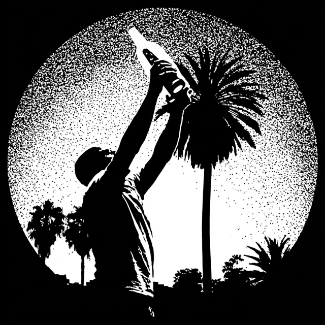 Skinhead Silhouette Under Palm Tree 80s Ska Punk Art