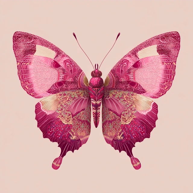 Pink Butterfly Design Illustration