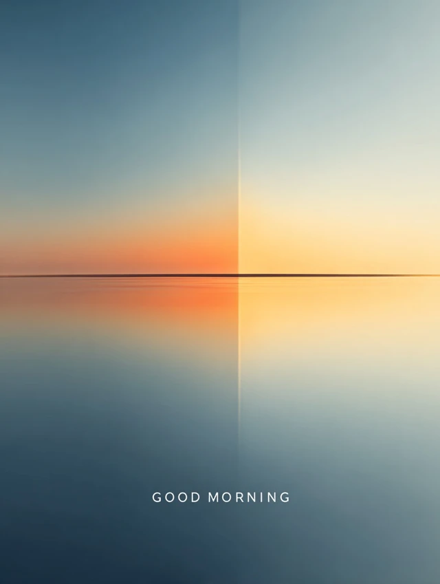 Sunrise Lake Reflection Good Morning Minimalist Poster