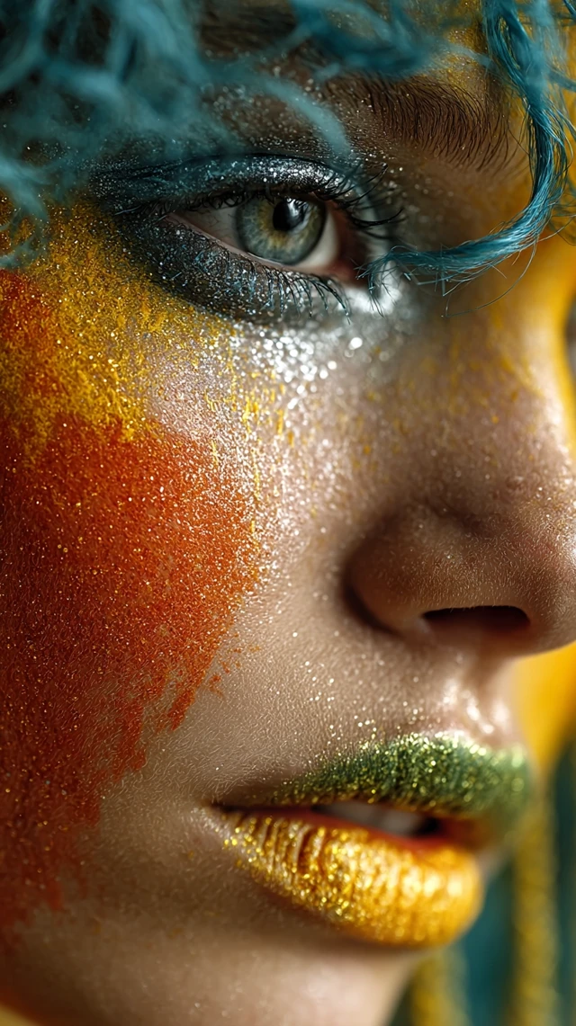 Clownish Makeup Photo Realistic Close Up