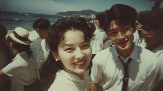 Vintage Korean Beach Photo 1980s Nostalgia